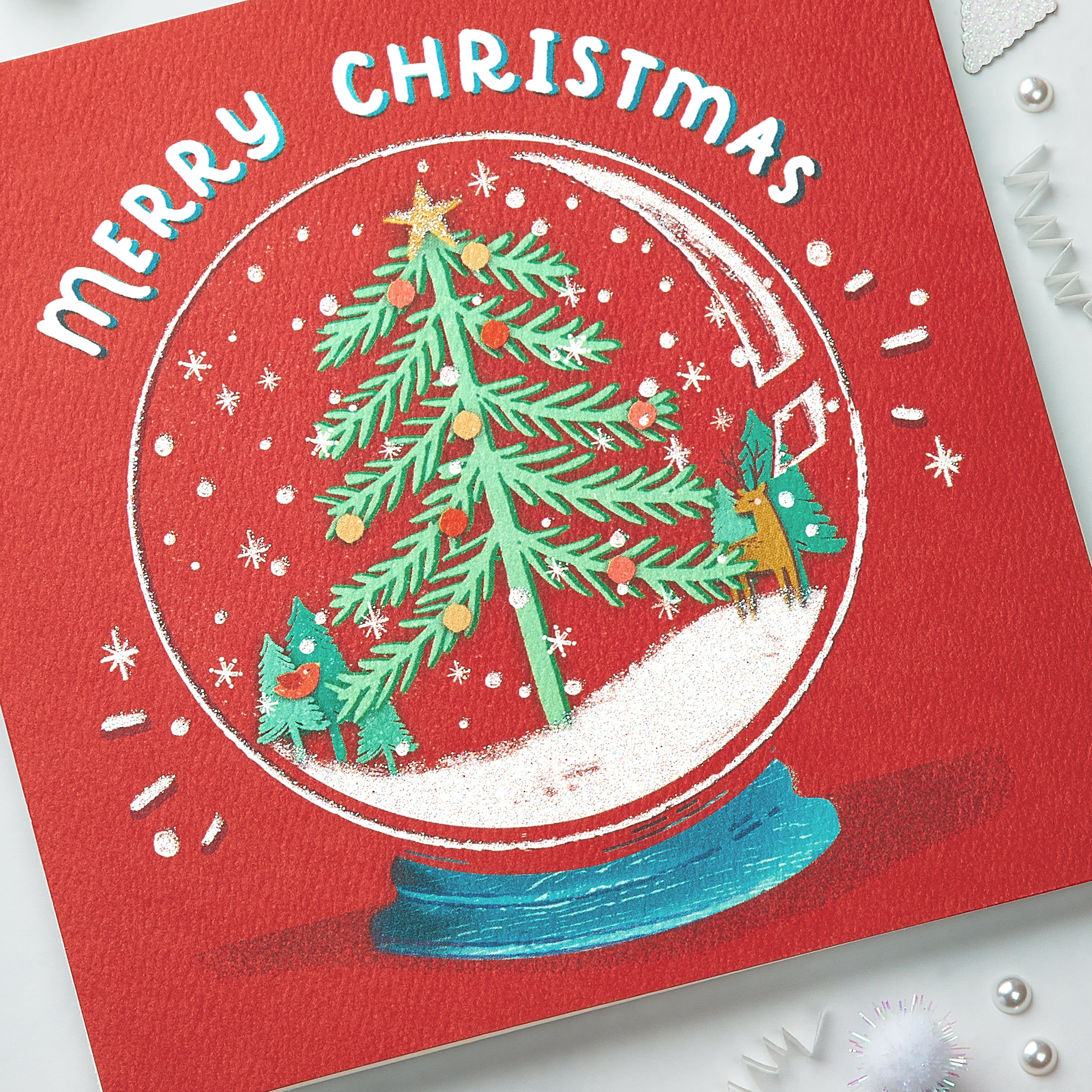 Snowglobe Christmas Greeting Card, 6-Count image