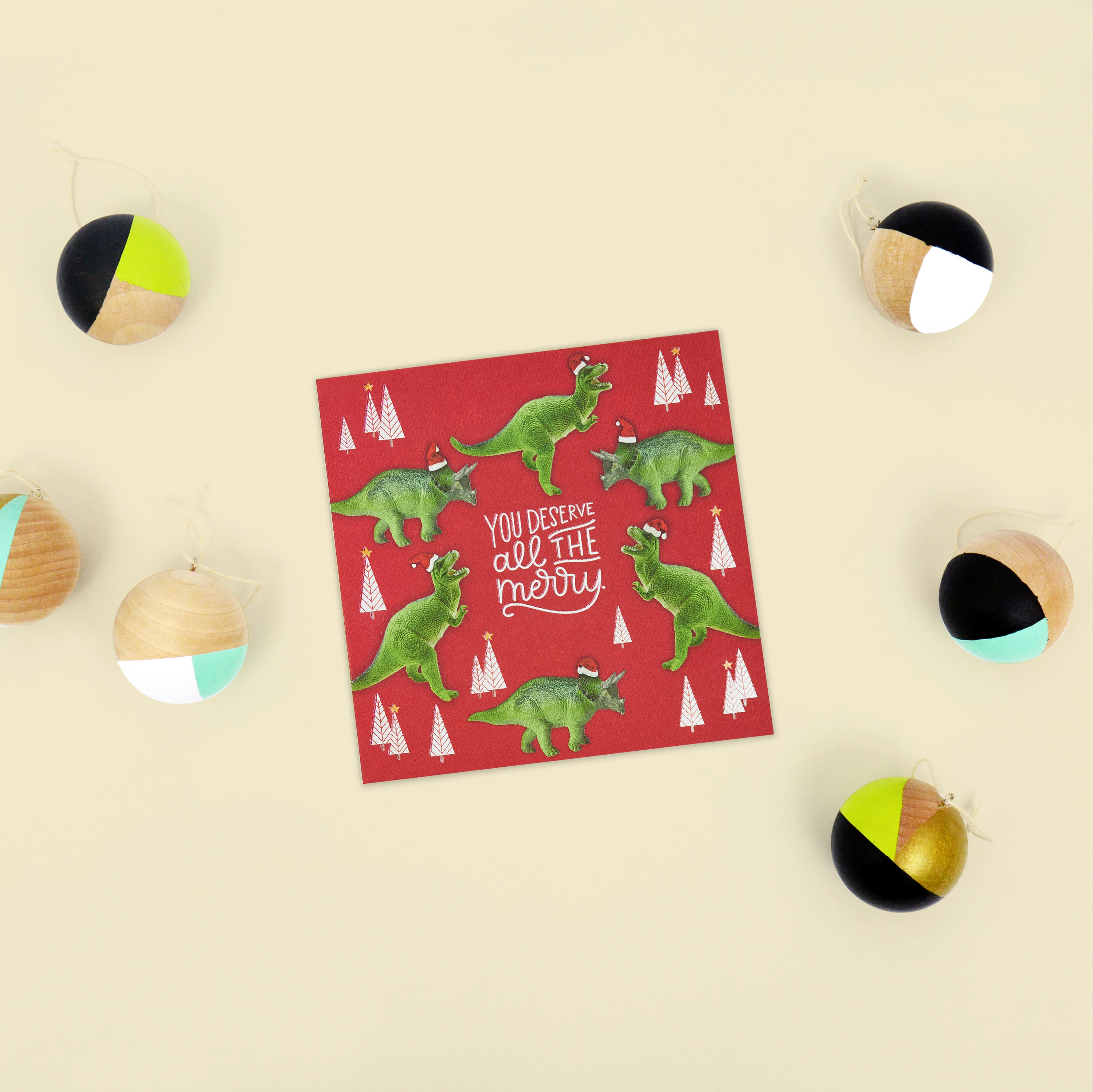 Dinosaur Money and Gift Card Holder Greeting Card - Christmas, Happy Holidays image