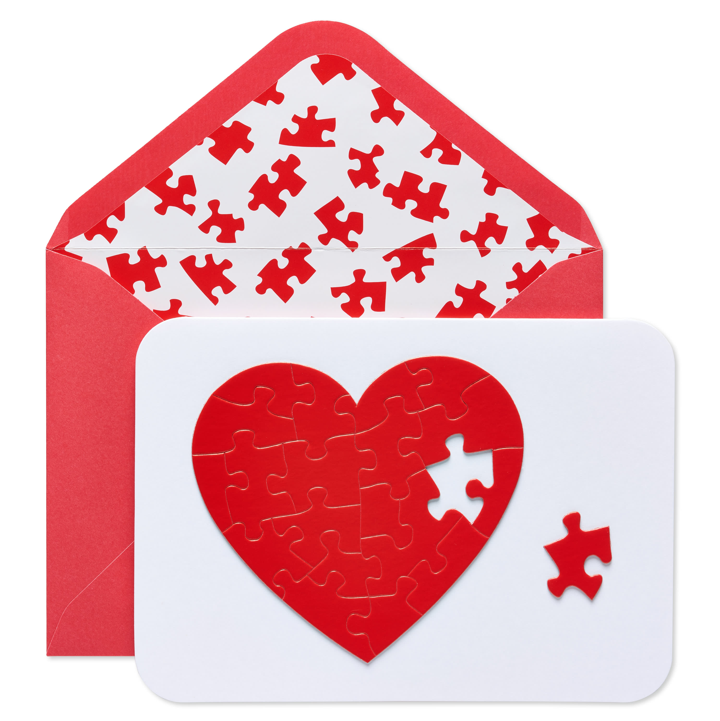 Romantic Valentines Day Heart Puzzle Valentine's Day Greeting Card For