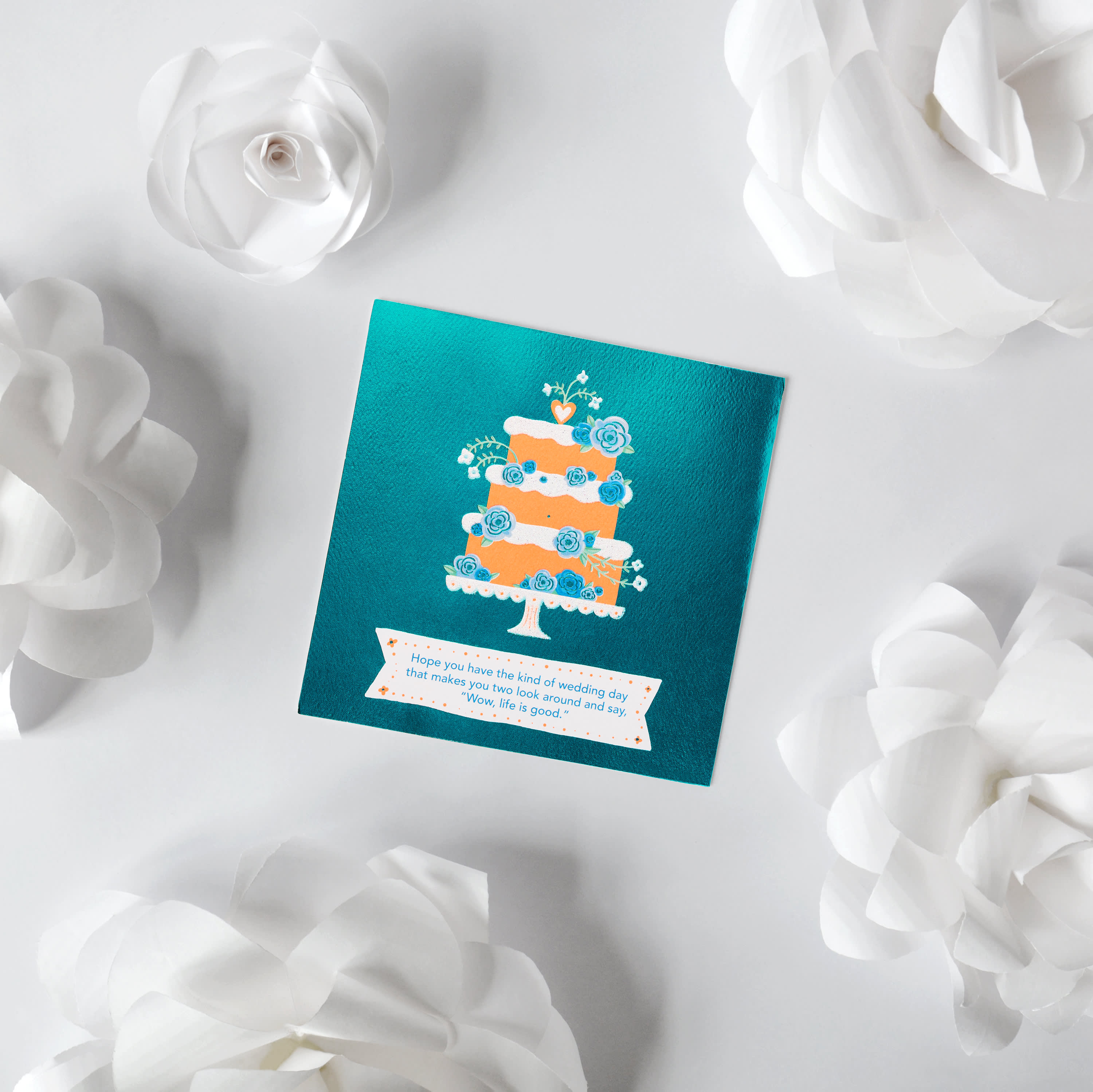 Floral Cake Wedding Card image