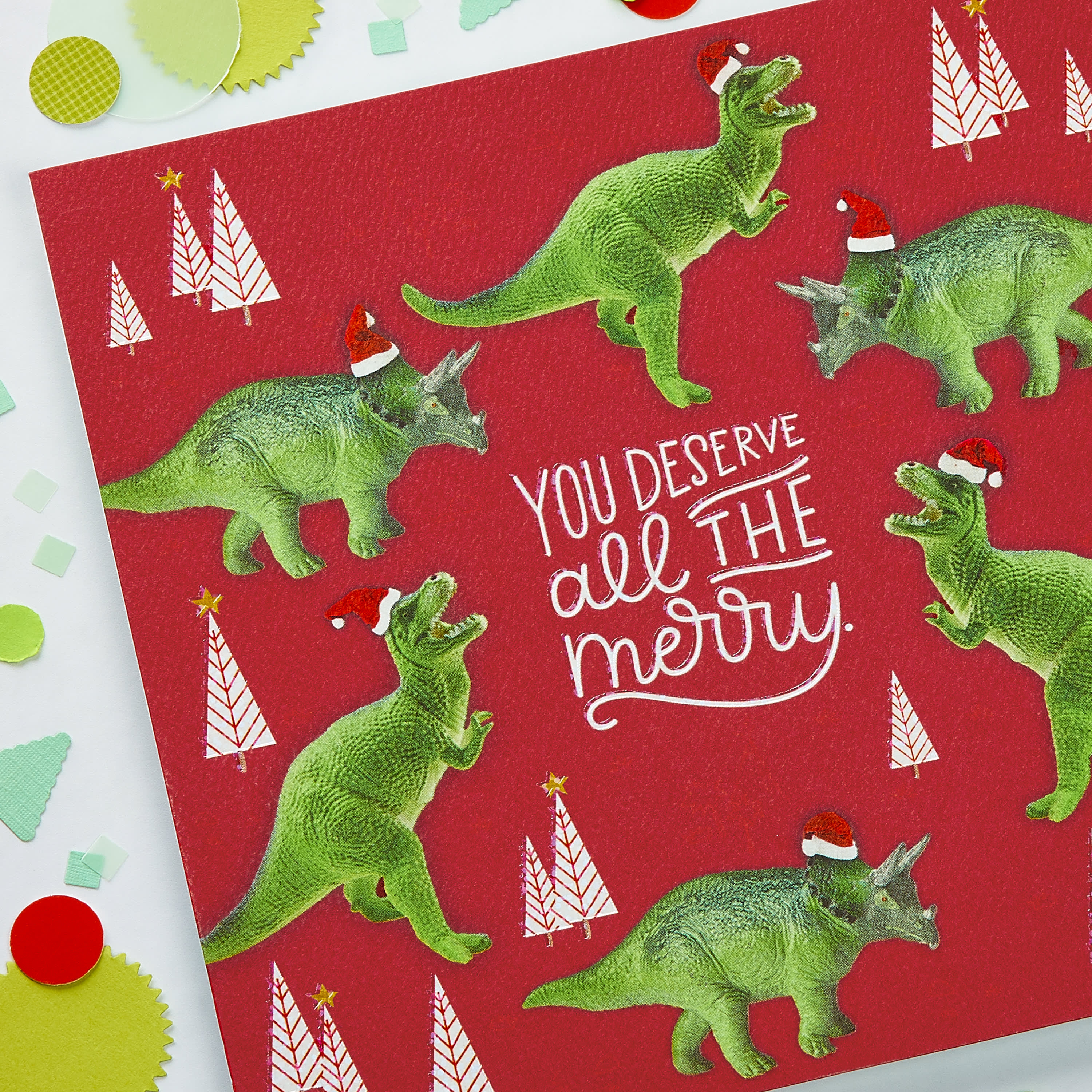 Dinosaur Money and Gift Card Holder Greeting Card - Christmas, Happy Holidays image