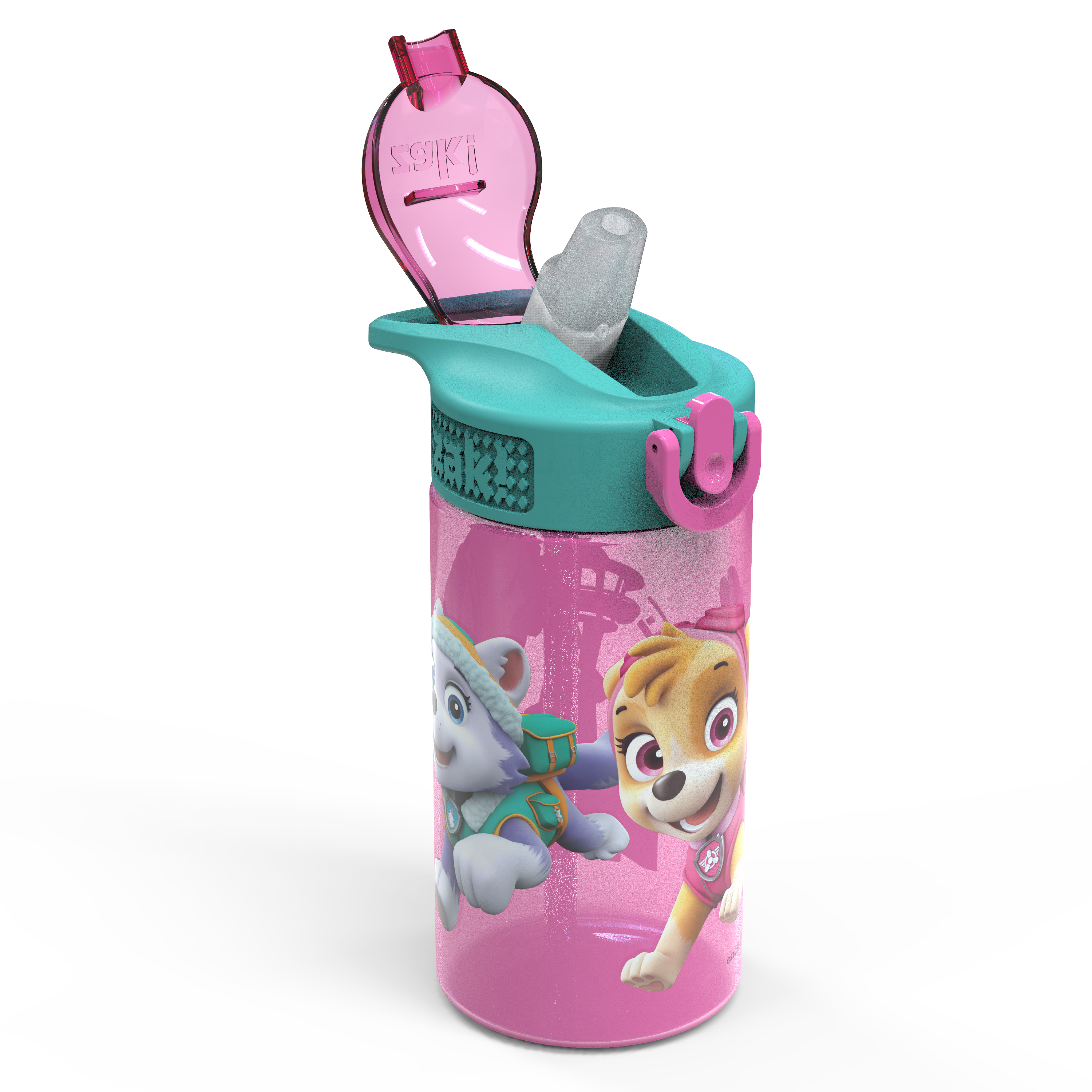Paw Patrol 16 ounce Reusable Plastic Water Bottle with Straw, Skye, 2-piece set slideshow image 2 Paw Patrol 16 ounce Reusable Plastic Water Bottle with Straw, Skye, 2-piece set slideshow image 2