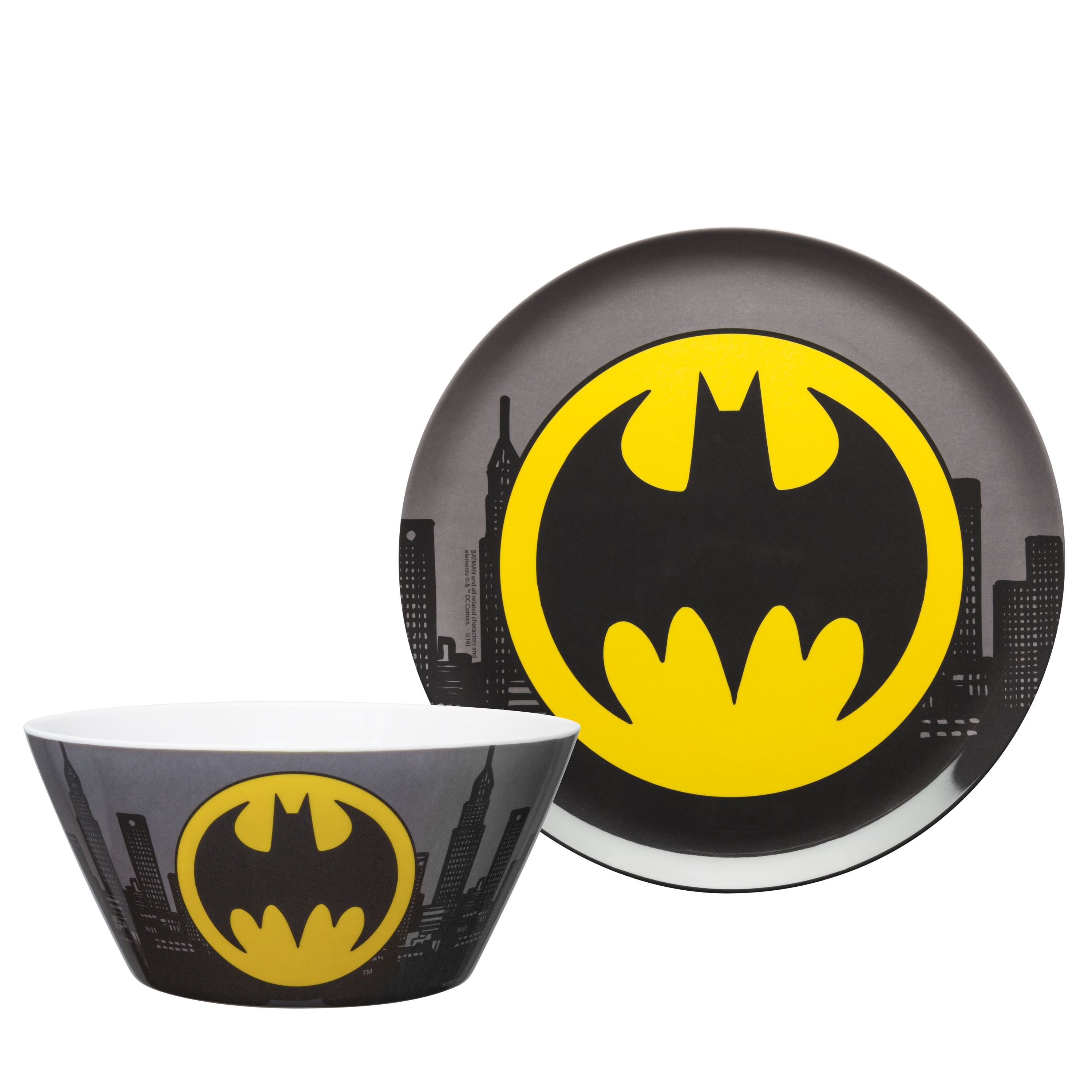 DC Comics Plate and Bowl Set, Batman, 2-piece set slideshow image 2 DC Comics Plate and Bowl Set, Batman, 2-piece set slideshow image 2
