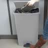 Rubbermaid Commercial, Streamline®, Step-On, 18gal, Resin, Gray, Rectangle, Receptacle