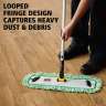 RUBQ418GR, Rubbermaid Commercial, HYGEN, Microfiber Hook & Loop Dust Mop With Fringe, 18"W, Green