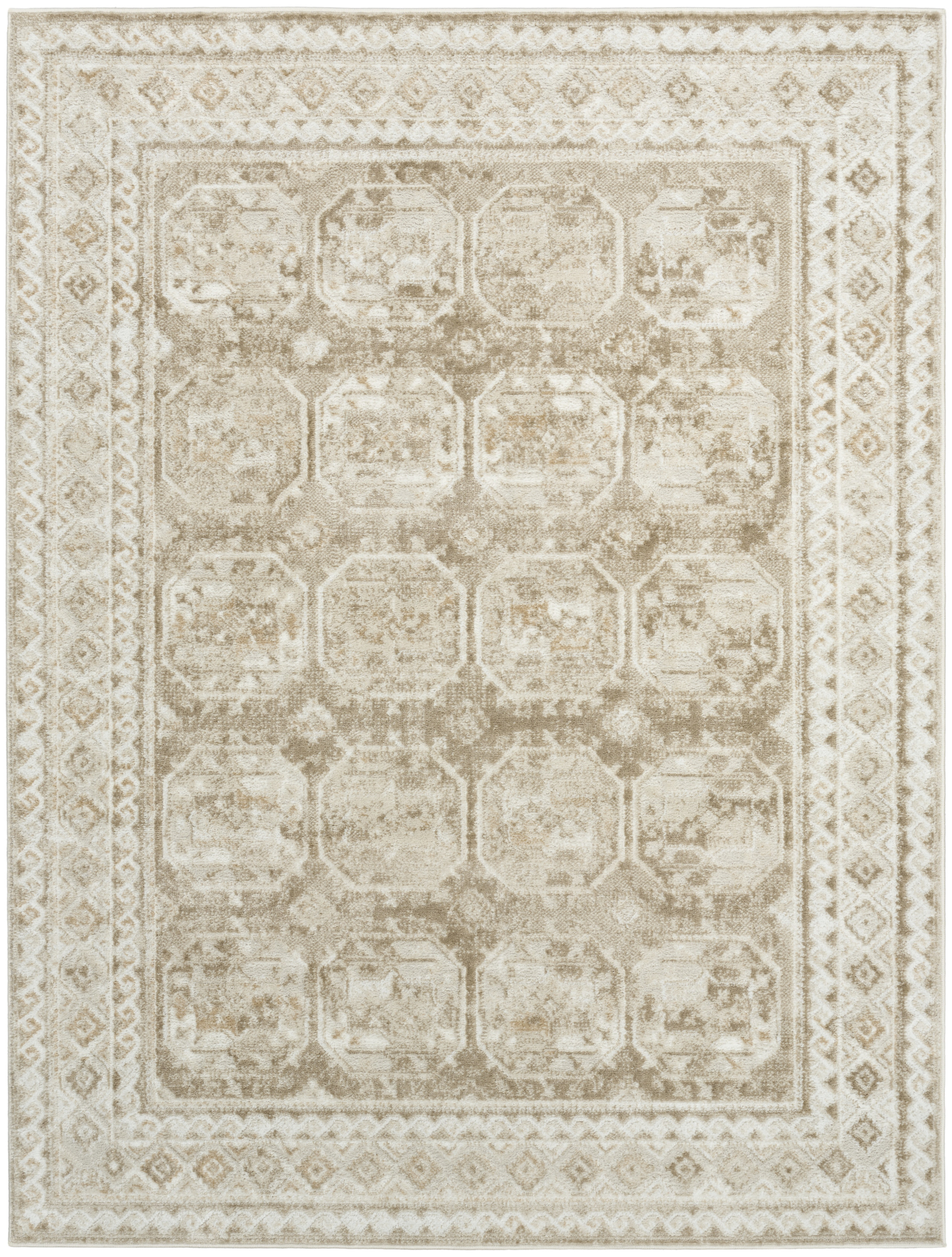 Nourison Dekor 5'3" x 7' Ivory Taupe Vintage Indoor Rug