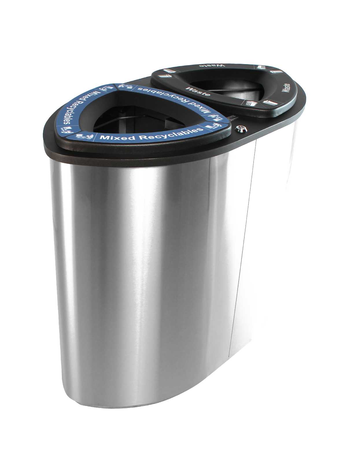BOKA – Double – Mixed Recyclables-Waste – Full – Stainless Steel