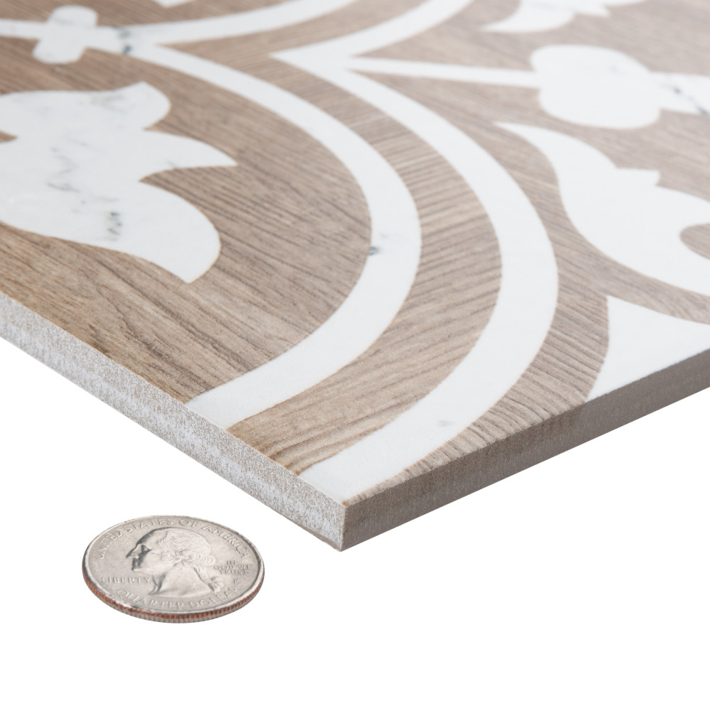 Llama Arte Loire Verso Noce 9-3/4 in. x 9-3/4 in. Porcelain Floor and Wall Tile
