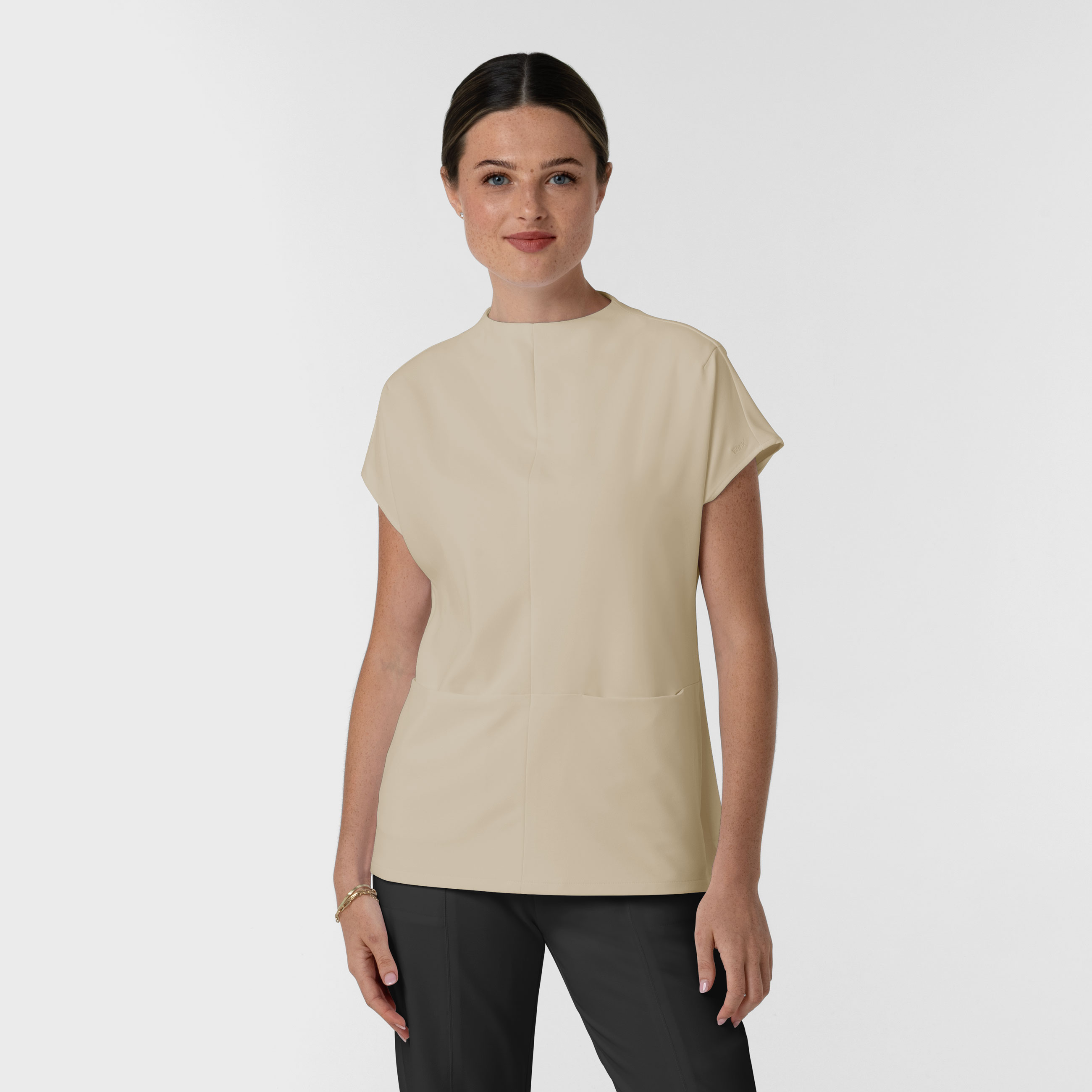 BLK Women‘s Cowl High Neck Scrub Top-Wonder Wink
