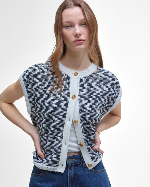 Olivia Button-Up Sweater Vest Cloud/Navy