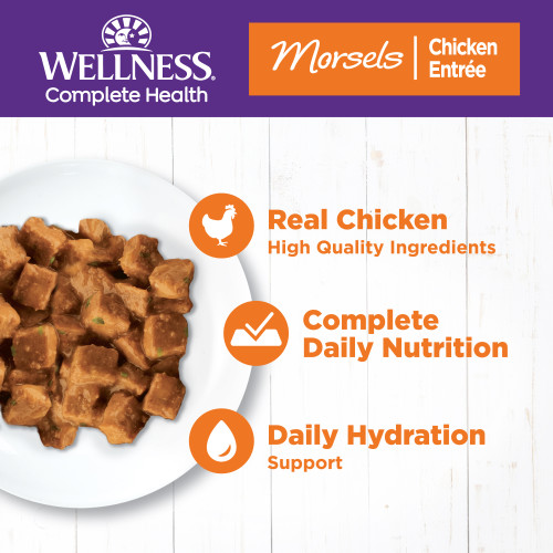 The benifts of Wellness Complete Health Morsels Cubed Chicken Entree