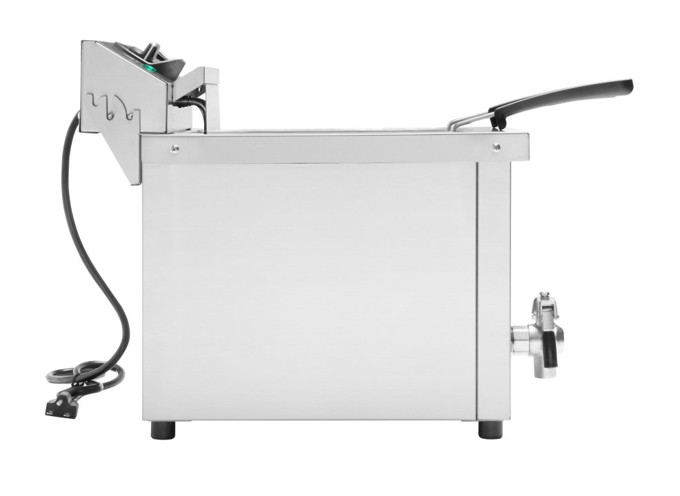 208-280-Volt 15 lb. medium-duty double-well countertop fryer with drain