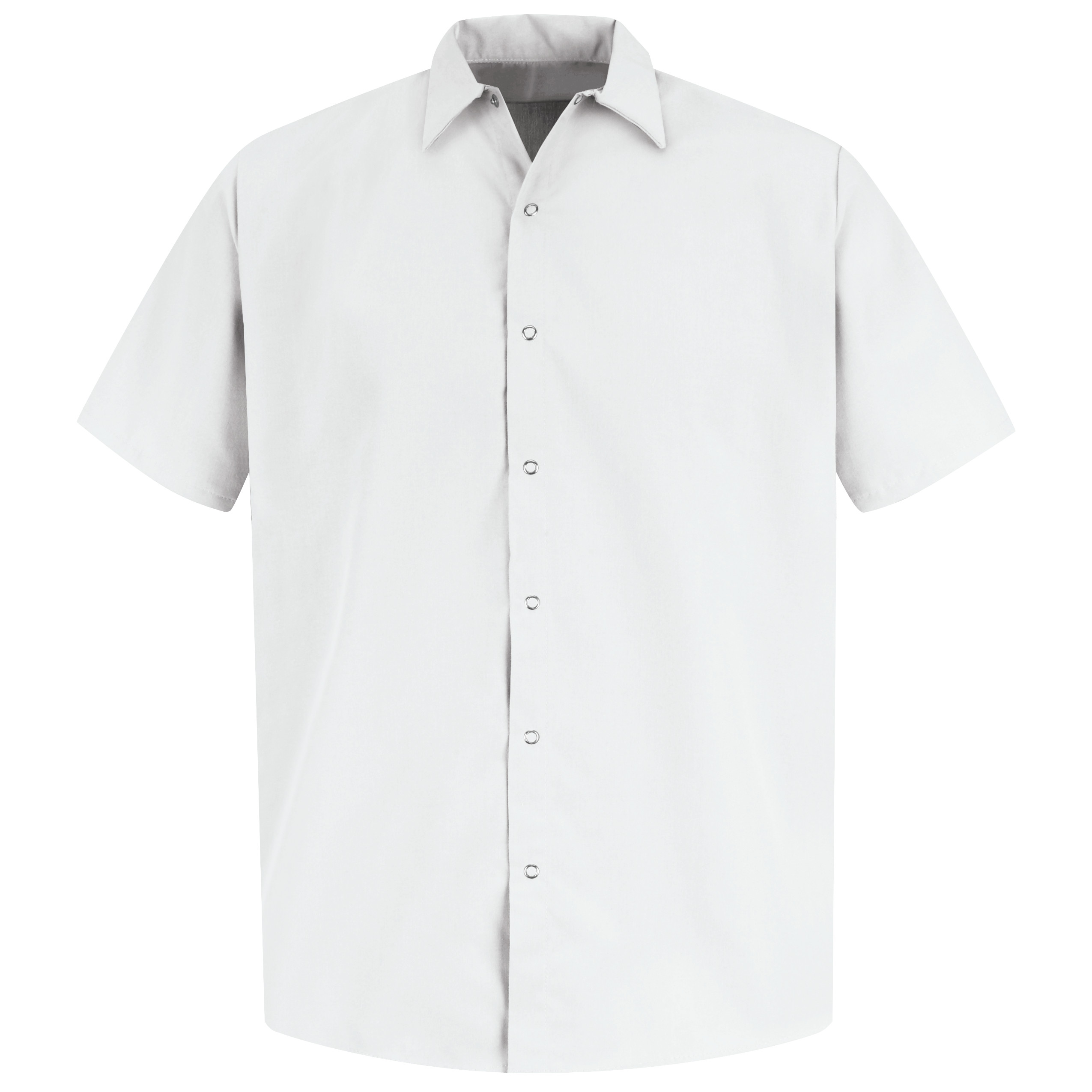 Men‘s Short Sleeve Specialized Pocketless Polyester Work Shirt-Red Kap