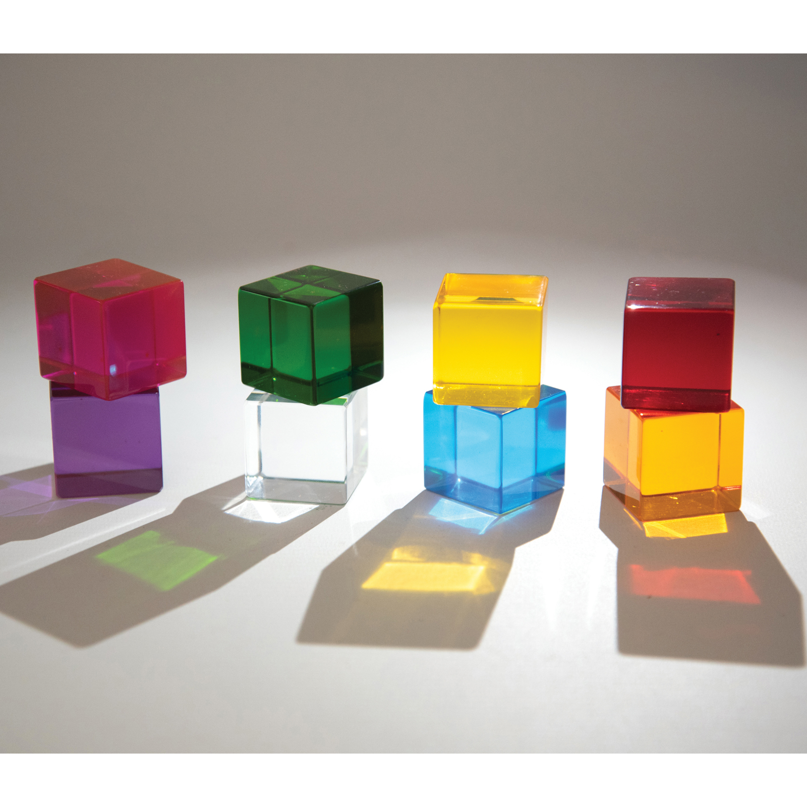 TickiT Perception Cubes - Set of 8 - Assorted Colors - Transparent Manipulatives image number null