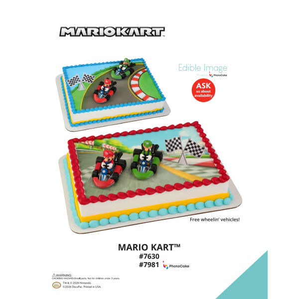 Mario Kart™ The Magic of Cakes® PhotoCake® Enhanced Background and Icing Page