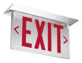 Precise® Edge-Lit Exit with LED Lamp Aluminum 1-Face Red on Clear 120/277V Brushed Aluminum 13.6 L x 3.1 H x 4.5 W in