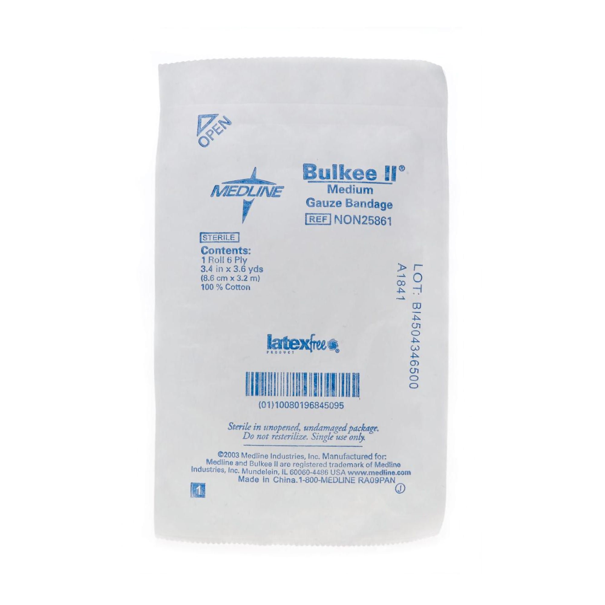 Bulkee II® Sterile Fluff Bandage Roll, 3-2/5 Inch x 3-3/5 Yard, 6-Ply