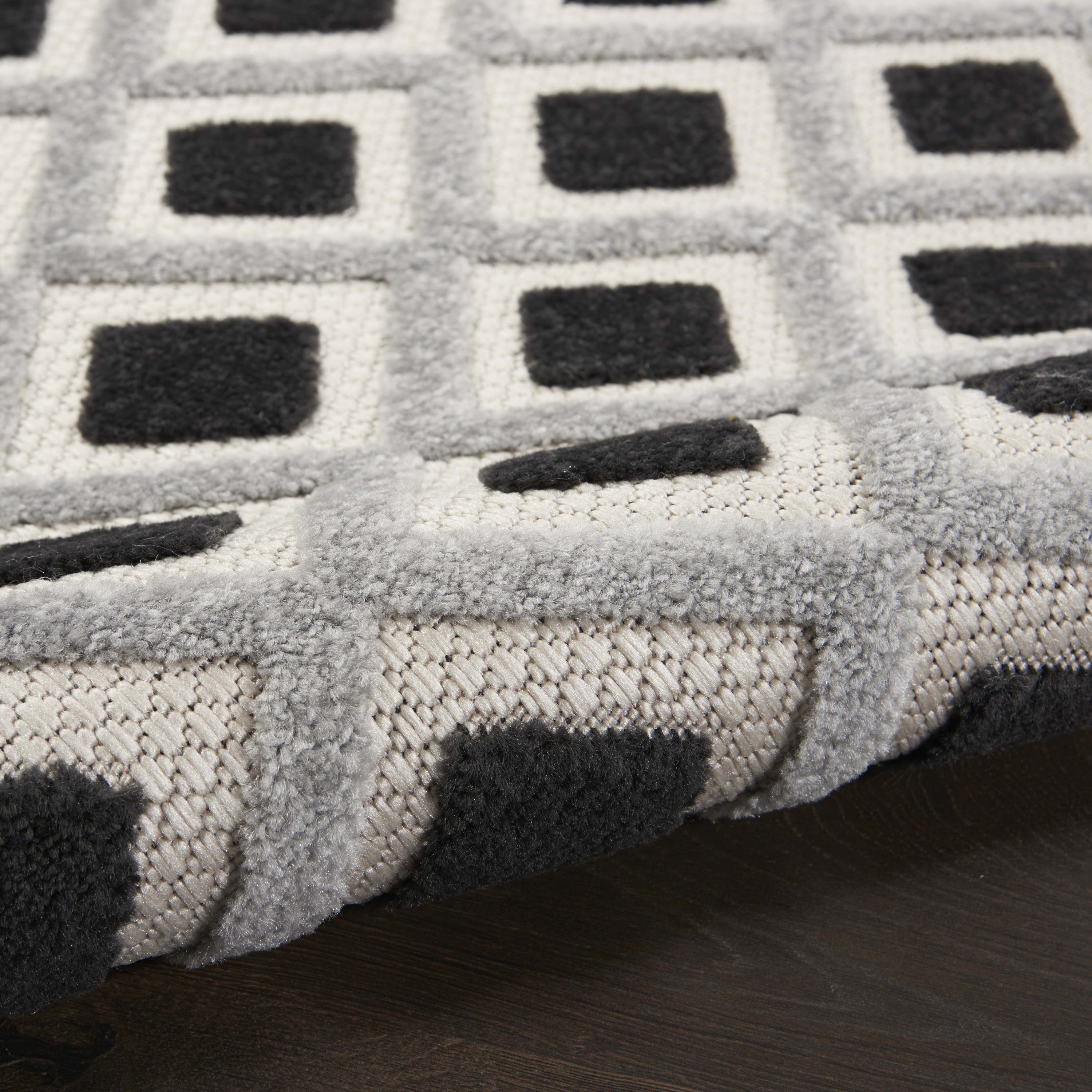 Nourison Aloha 3'6" x 5'6" Black White Modern Rug