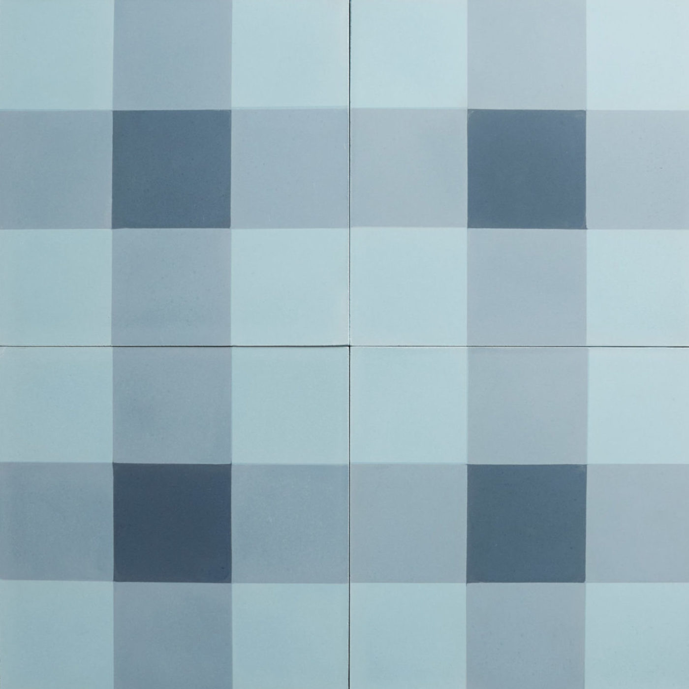 a set of checkered blue and grey square tiles.