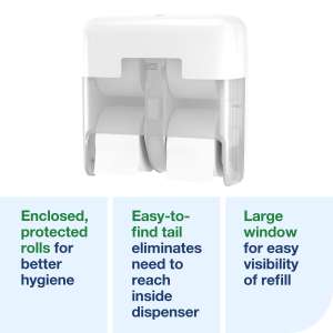 Tork, T5 OptiServe 4-Roll, Coreless Bath Tissue Dispenser, White