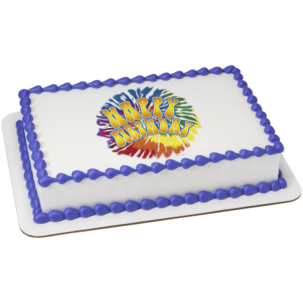 Tie Dye Birthday PhotoCake® Edible Image®