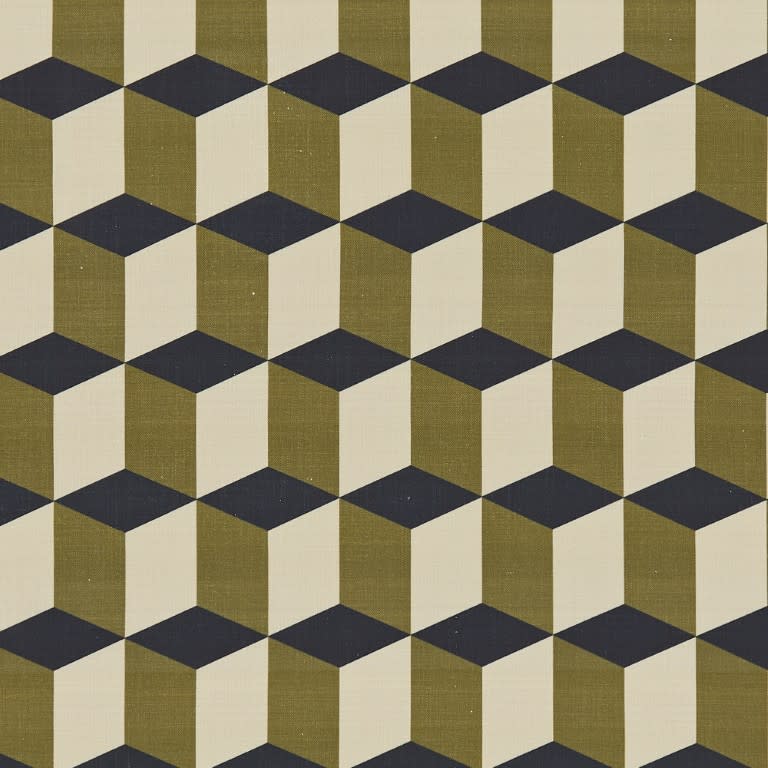 Cubes Khaki Curtains