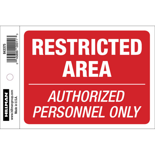 Restricted Area Sign, 4