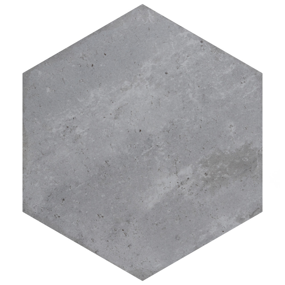 Brickyard Hex White 8.5x9.88 Hexagon Porcelain Floor and Wall Digital Pattern