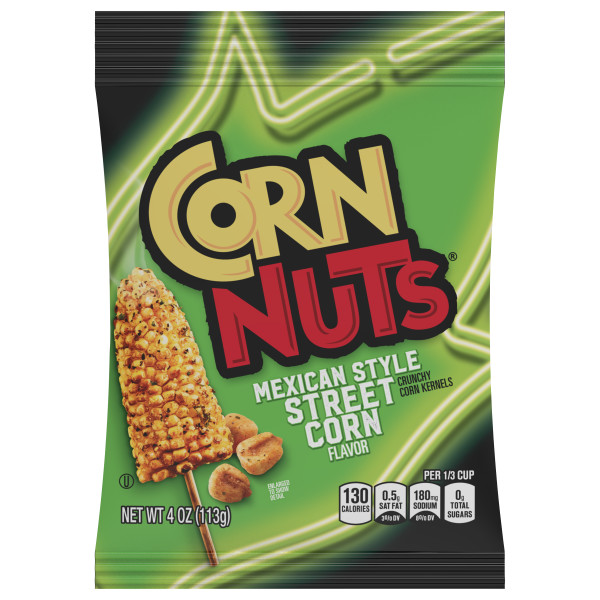 CORN NUTS Mexican Street Corn Crunchy Corn Kernels 12/4 oz . C1N1 - Front No Plunge In Package (Hi Res)