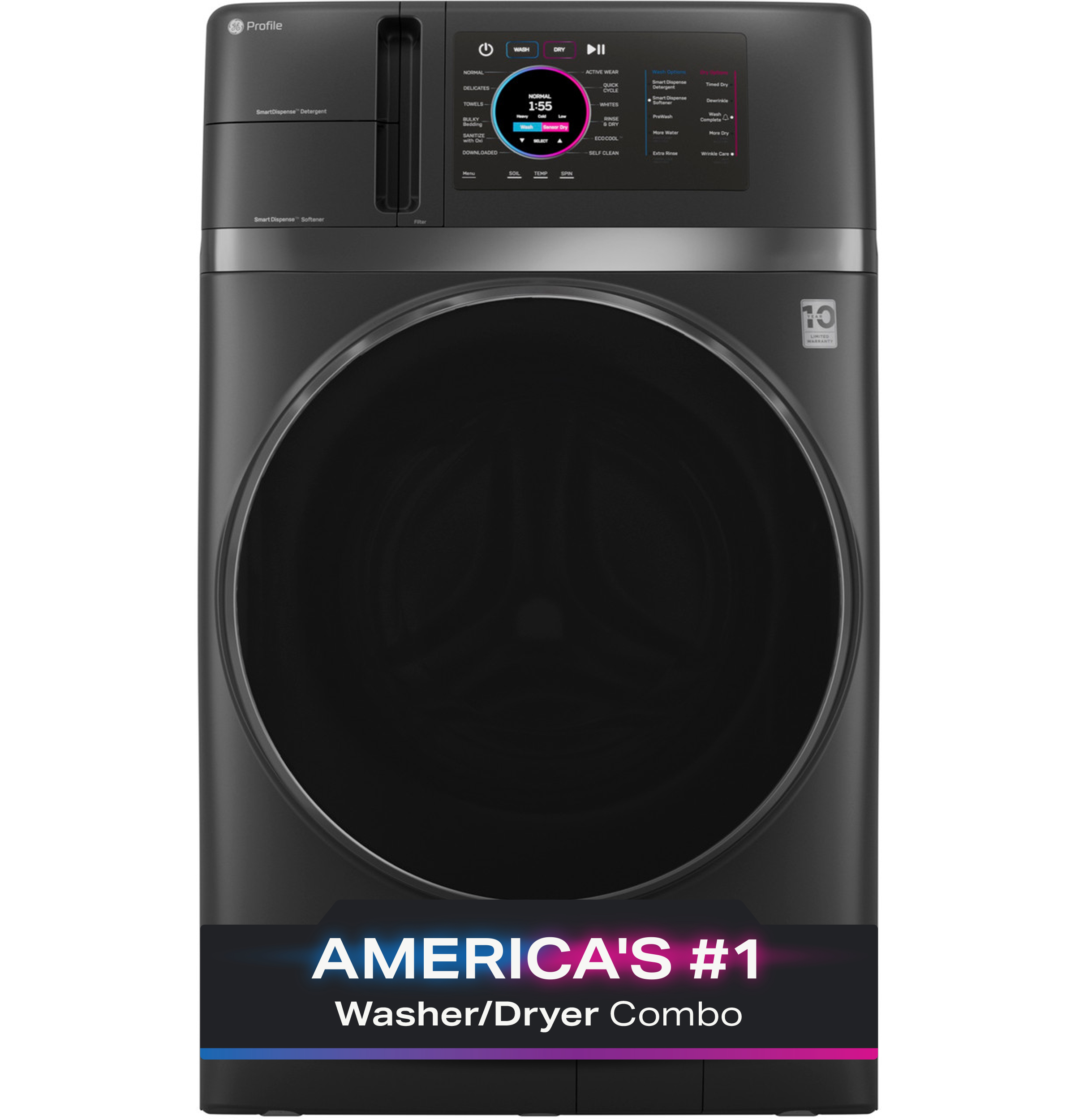 GE Profile ENERGY STAR 4.8 cu. ft. Capacity UltraFast Combo with Ventless Inverter Heat Pump Technology Washer/Dryer