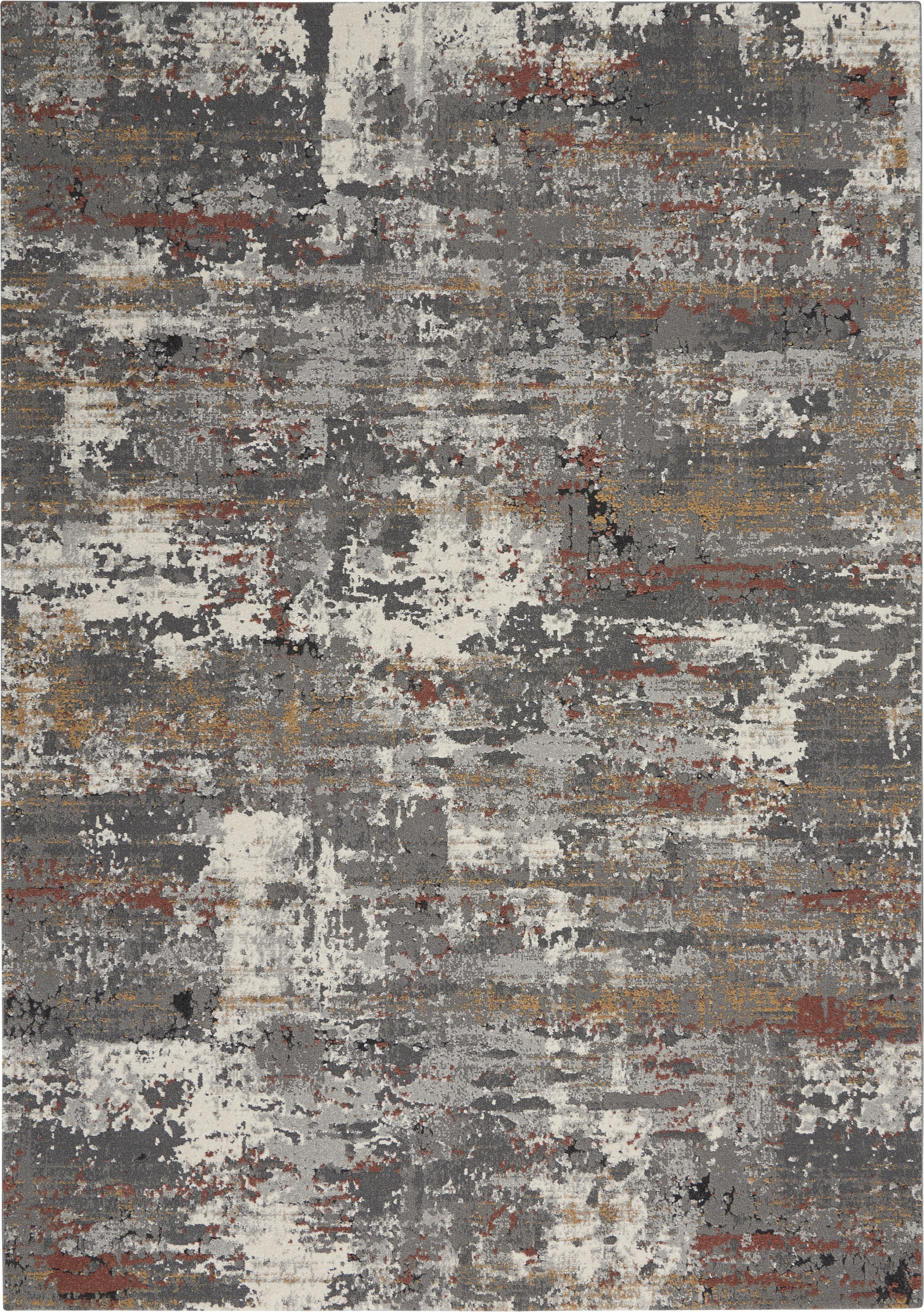 Nourison Tangra 5'3" x 7'3" Grey Multicolor Modern Indoor Rug