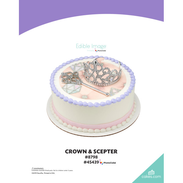 Crown & Scepter The Magic of Cakes® PhotoCake® Enhanced Round Background Page