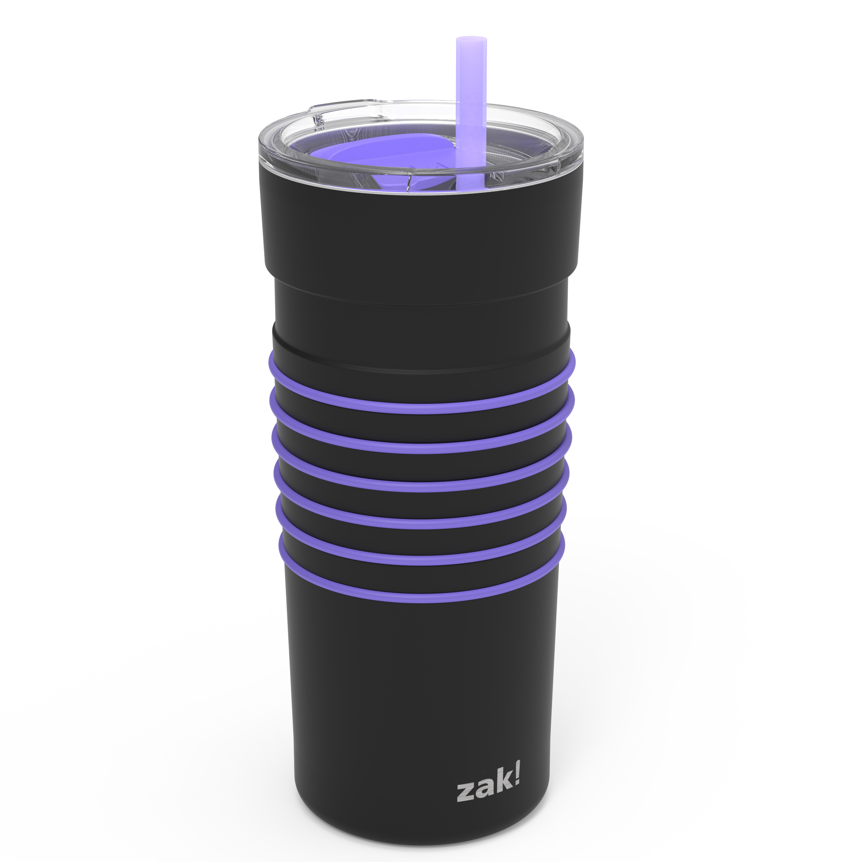 HydraTrak 20 ounce Vacuum Insulated Stainless Steel Tumbler, Black with Purple Rings slideshow image 2 HydraTrak 20 ounce Vacuum Insulated Stainless Steel Tumbler, Black with Purple Rings slideshow image 2