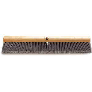 Carlisle, Flo-Pac®, 24in, Flagged Bristle Hardwood Push Broom Head, Polypropylene Bristles, Gray