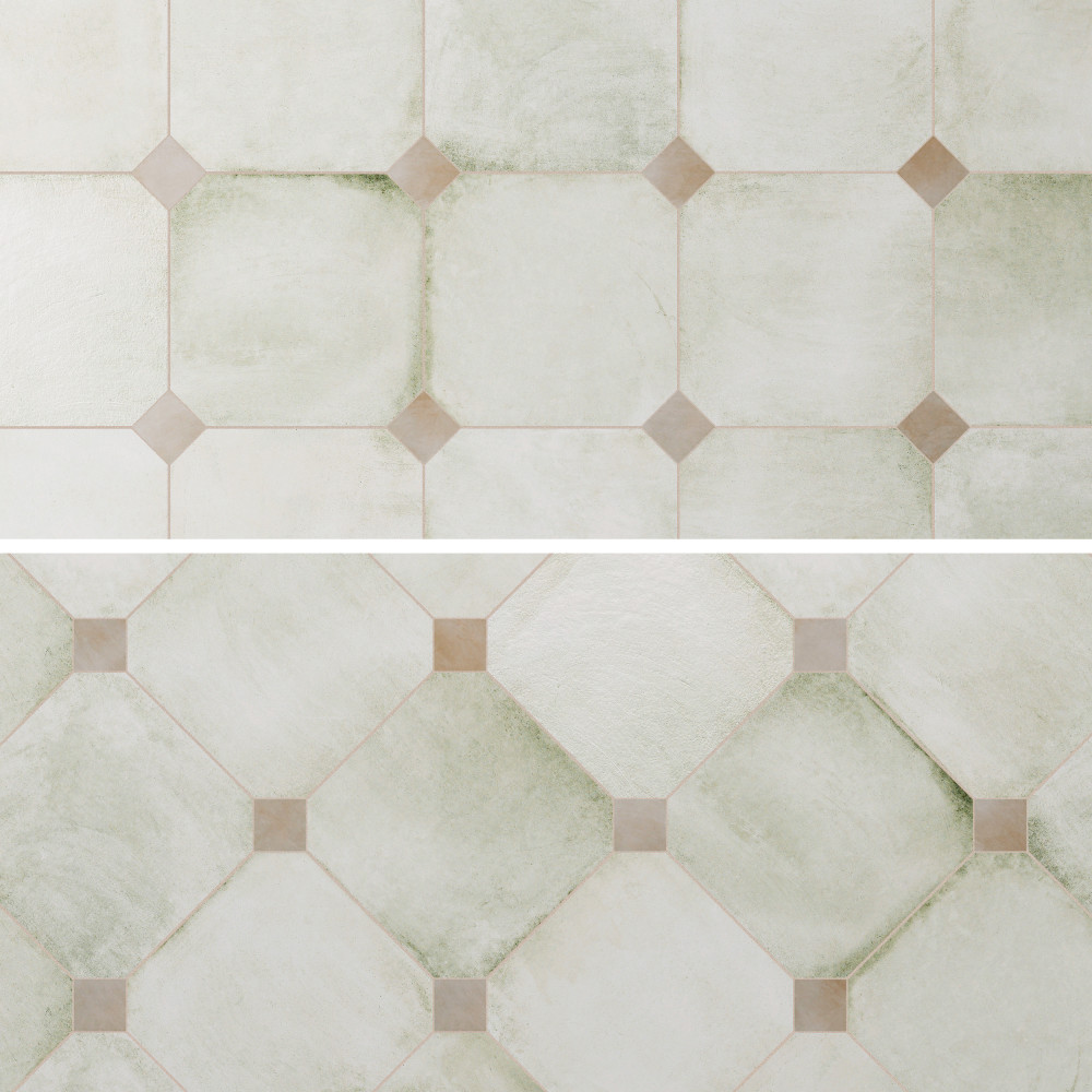 Laverton Octagon Nieve with Taco Arena 7-7/8 in. x 7-7/8 in. Porcelain Floor and Wall Tile