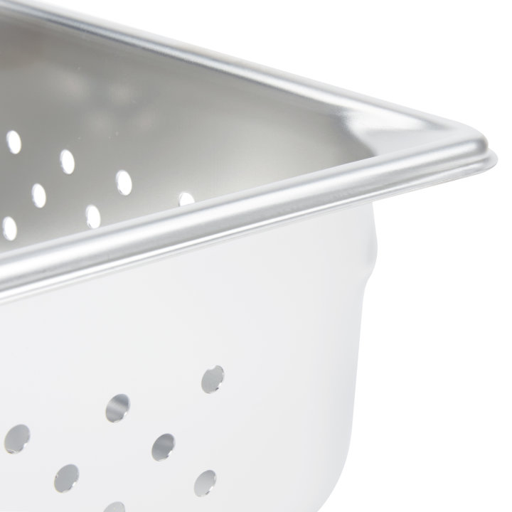 Half-size 4-inch-deep Super Pan V® perforated stainless steel steam table pan