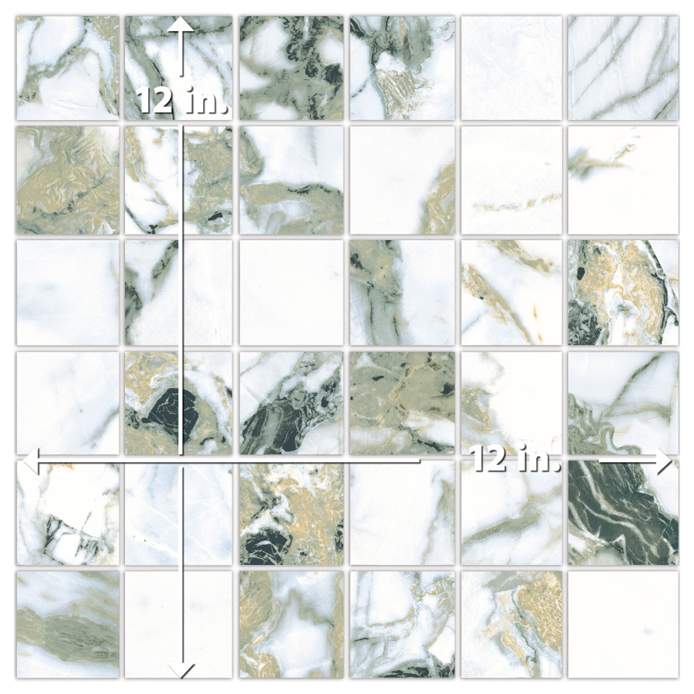 Touche 2″ Square Jade 11-3/4 in. x 11-3/4 in. Porcelain Mosaic Tile