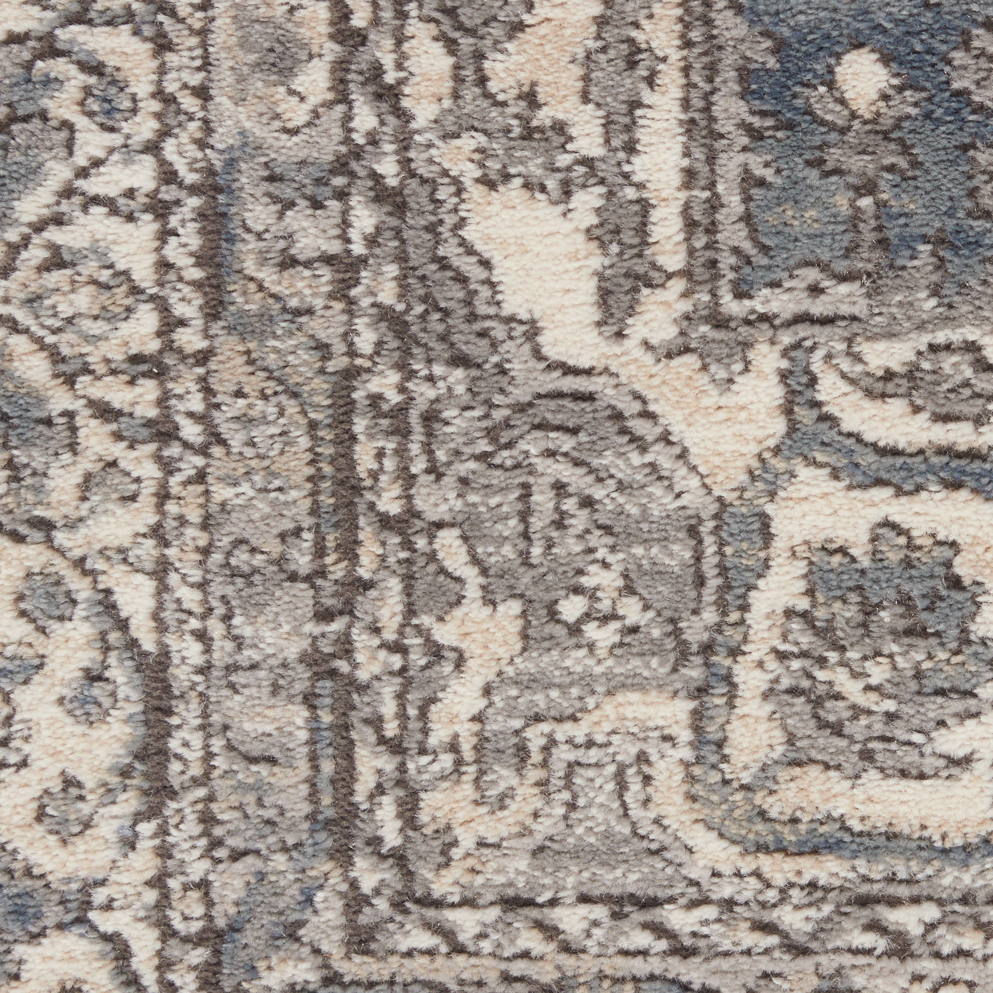 Nourison Quarry 5'3" x Round Grey Ivory Vintage Indoor Rug