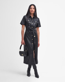 Aria Faux-Leather Midi Dress 