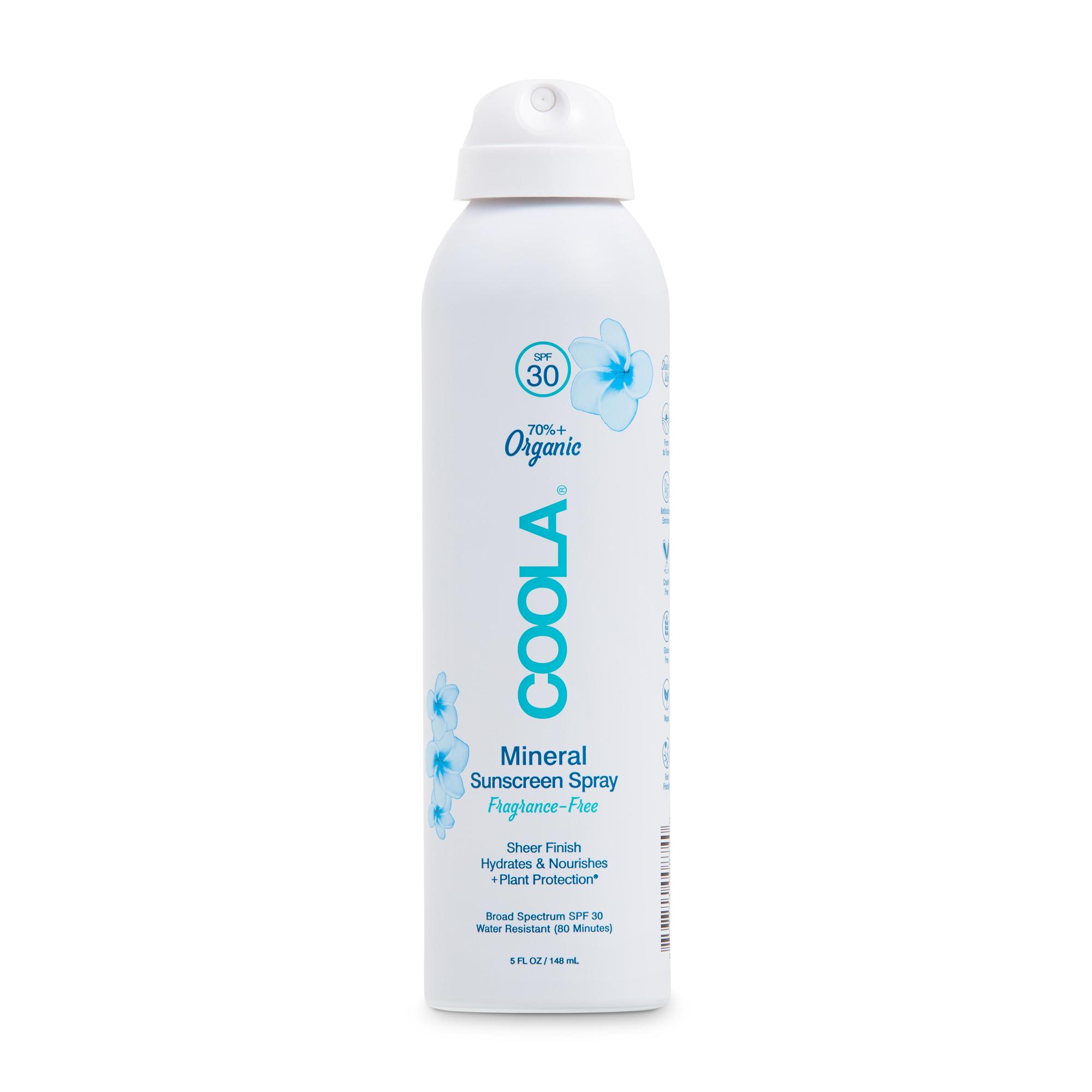 Coola® Zinc Oxide Sunscreen Spray Fragrance Free SPF 30, 5-ounce Can