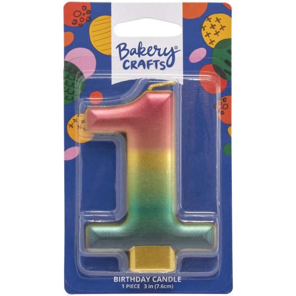 1 Metallic Numeral Candles