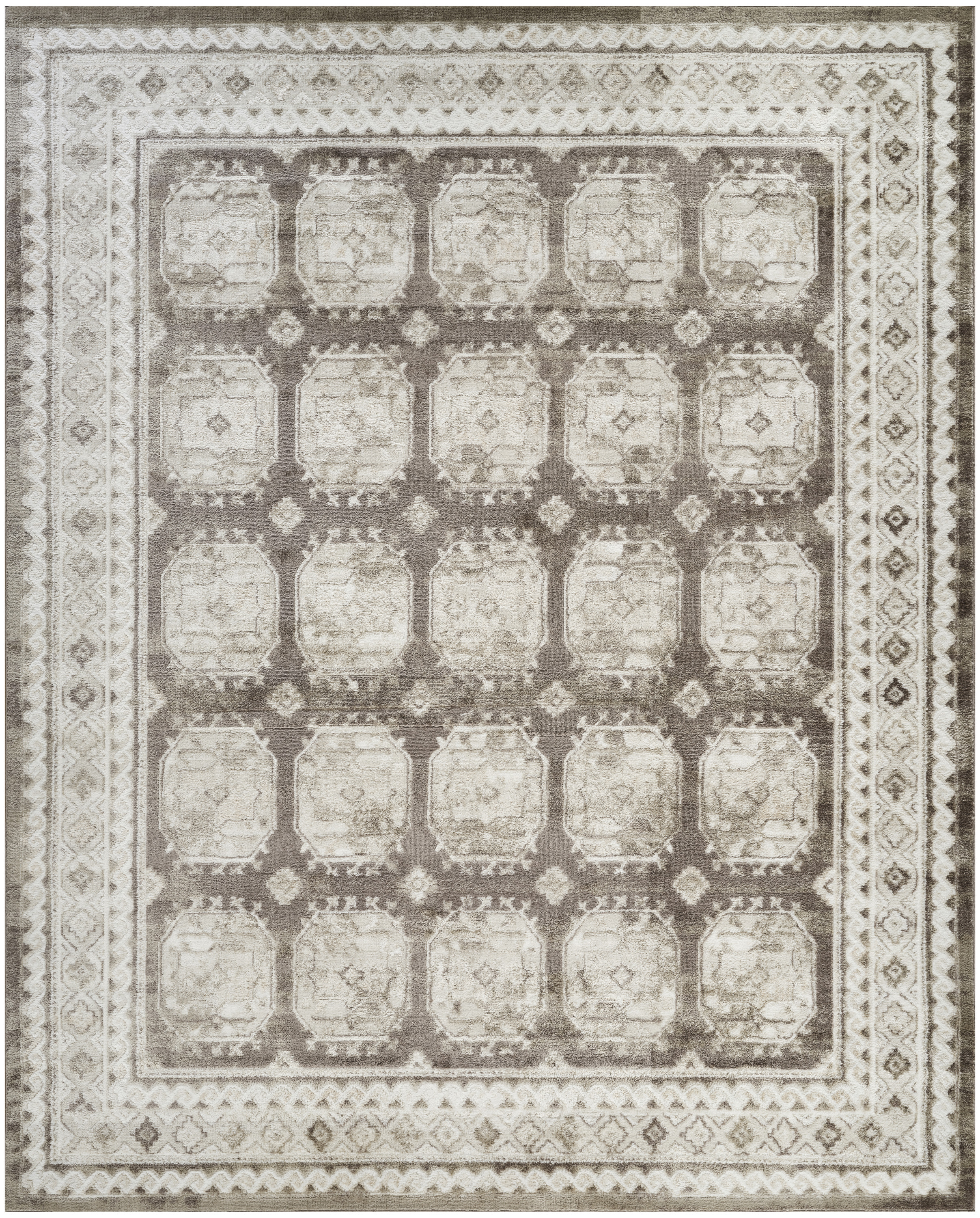 Nourison Dekor 7'10" x 9'10" Ivory Brown Vintage Indoor Rug
