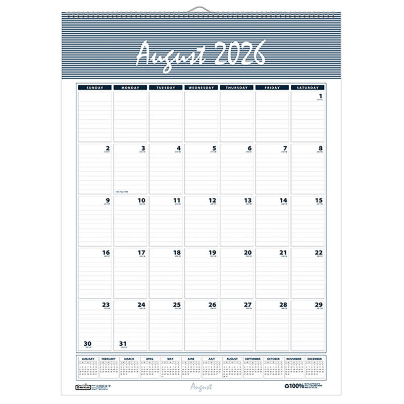 Bar Harbor Academic Wall Calendar, 31.25"L x 22"W