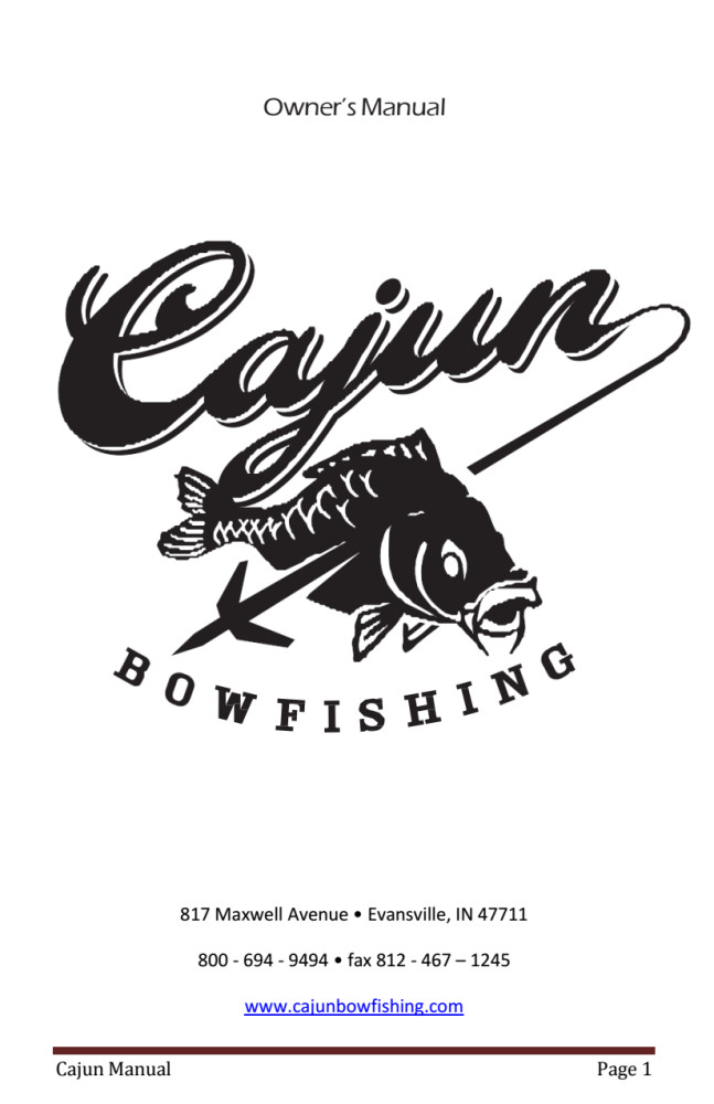 Cajun Fish Stick TakeDown Bowfishing Bow Set Includes