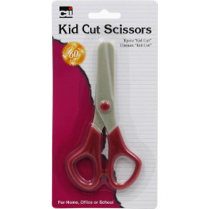 Kid Cut Scissors, Blunt Tip, Plastic, Assorted Colors