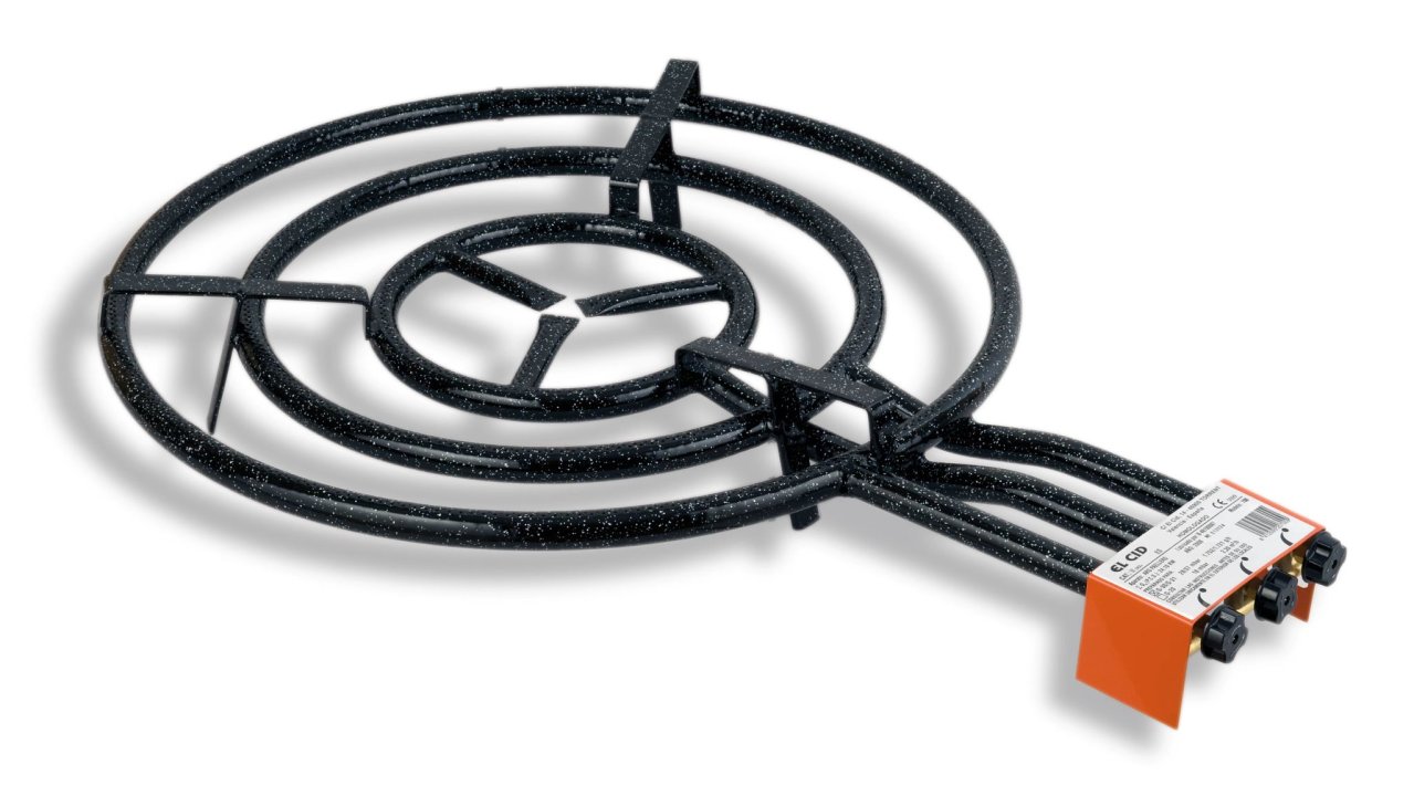 Paella burner 70 centimeter enameled steel with three circles