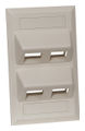 iStation™ Angled Faceplate Flush Mount 4-Port Ivory