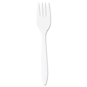 Dart, Style Setter Mediumweight Plastic Forks, White