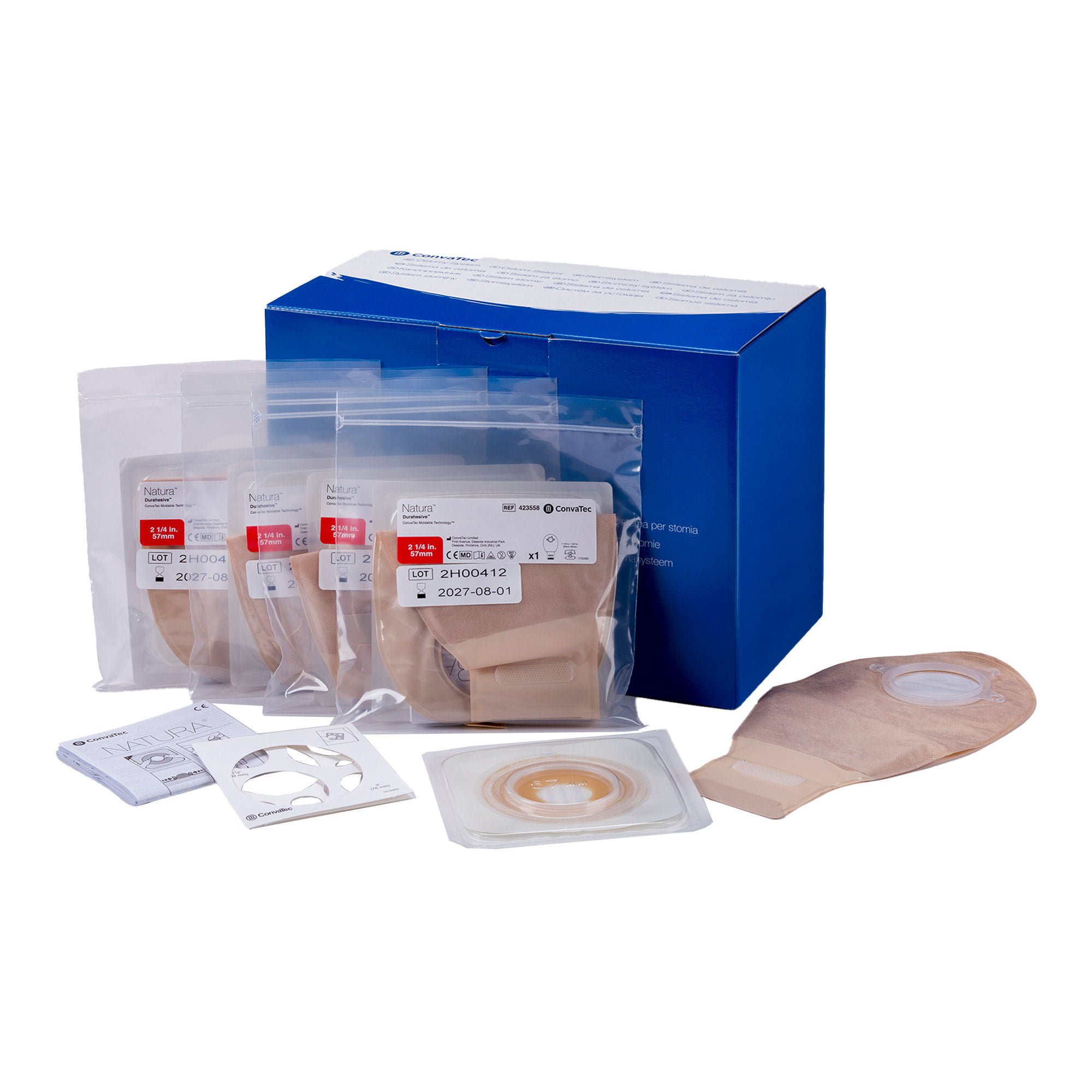 Ostomy Pouch Natura® One-Piece System Mold to Fit 2-1/4 Inch Stoma Drainable