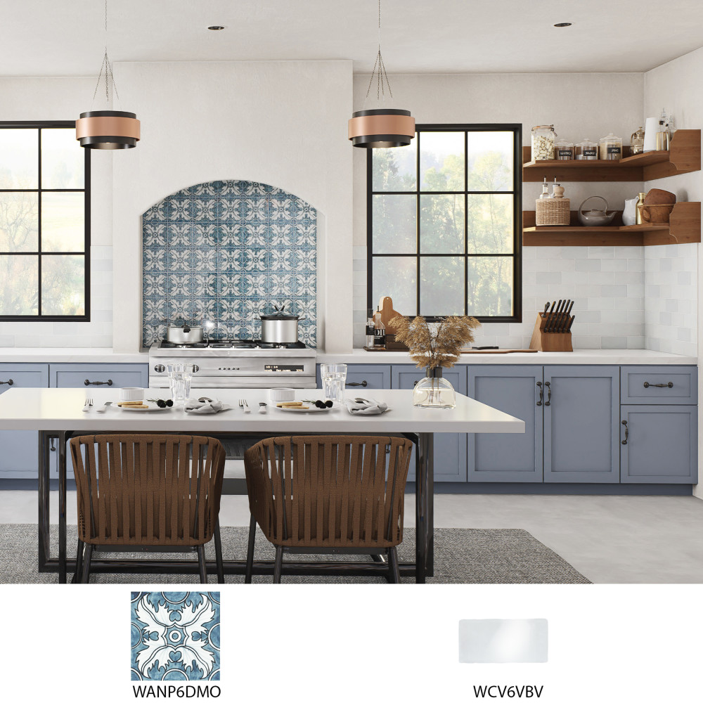 Provincial Deco Monte Real 6 in. x 6 in. Porcelain Wall Tile